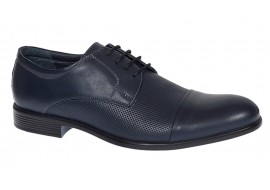 Pantofi barbati office eleganti din piele naturala bleumarin  8305BLUE